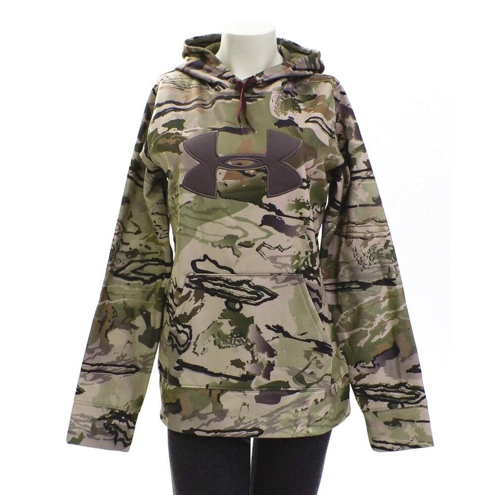 NEW Under Armour Ridge Reaper Barren Camo Pullover Hoodie! M or L Big Logo Front